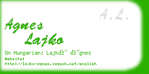 agnes lajko business card